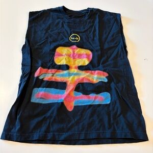 Lush Black and Multicolor Graphic sleeveless Tee